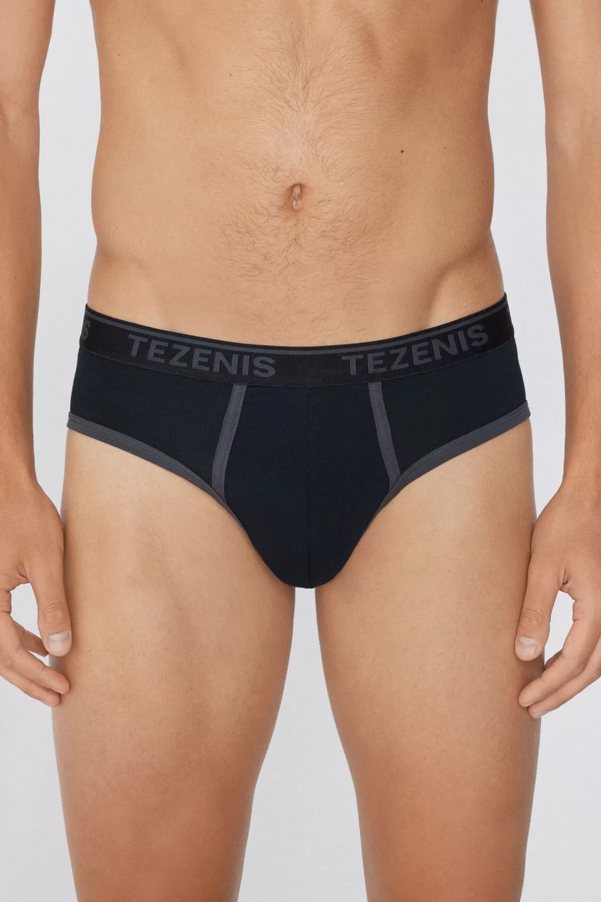 Uomo Tezenis Slip in Cotone con Bordi a Contrasto e Logo